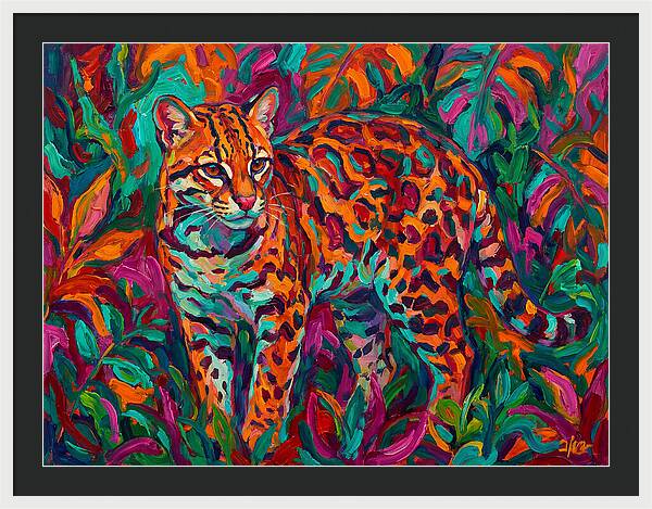 Ocelot In Vibrant Jungle