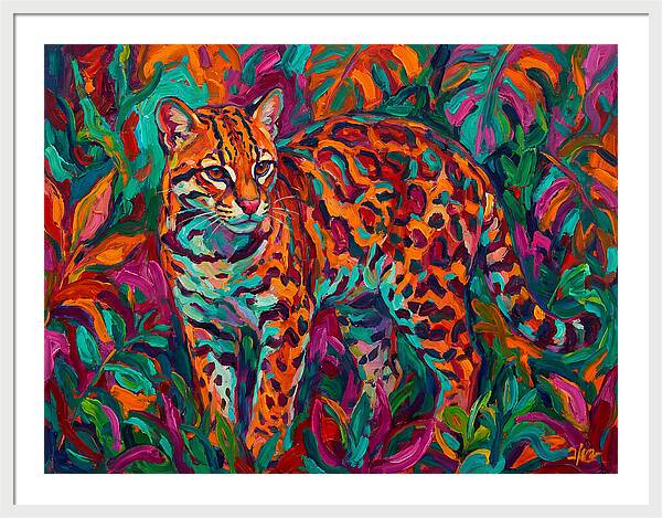 Ocelot In Vibrant Jungle