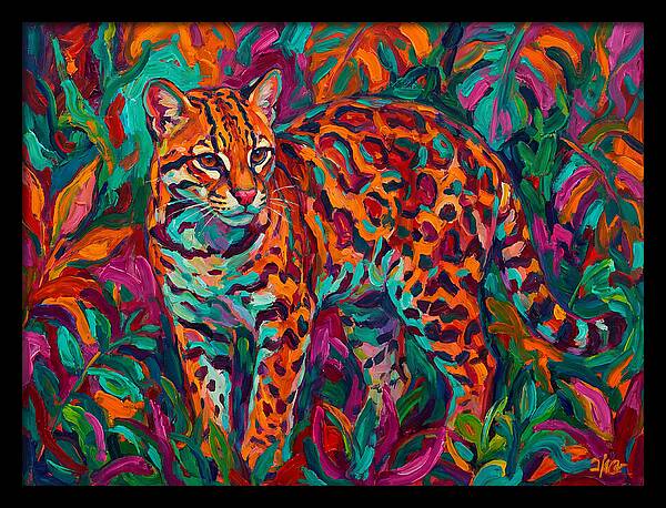 Ocelot In Vibrant Jungle