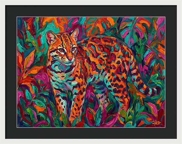 Ocelot In Vibrant Jungle