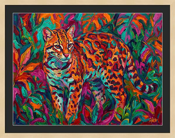 Ocelot In Vibrant Jungle