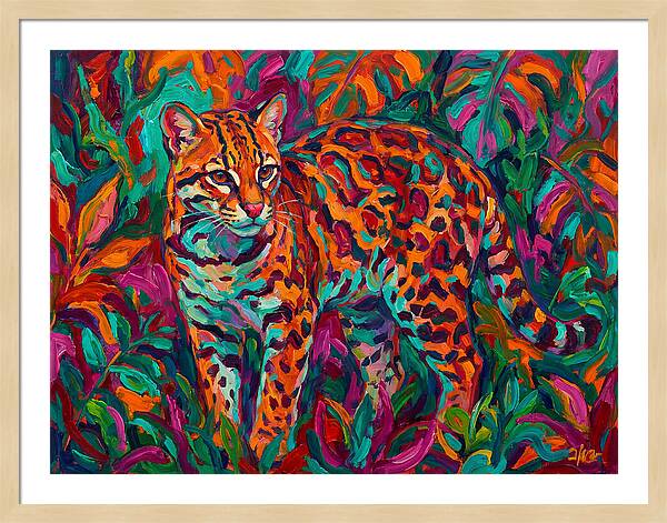 Ocelot In Vibrant Jungle