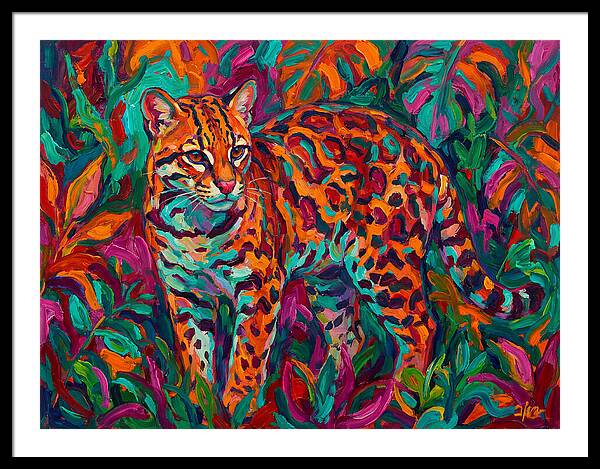 Ocelot In Vibrant Jungle