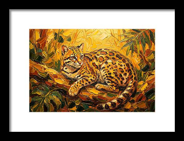 Ocelot Relaxing In Nature