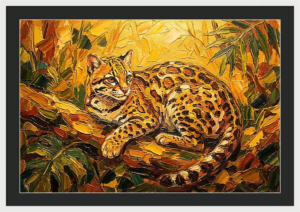 Ocelot Relaxing In Nature