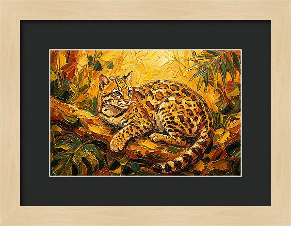 Ocelot Relaxing In Nature