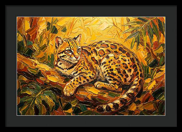 Ocelot Relaxing In Nature