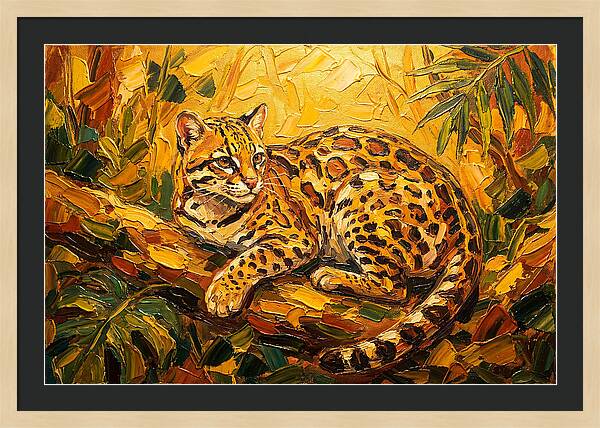 Ocelot Relaxing In Nature
