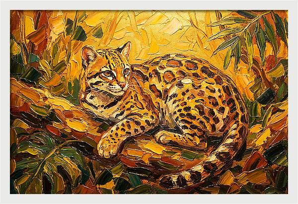 Ocelot Relaxing In Nature
