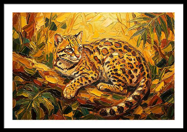 Ocelot Relaxing In Nature