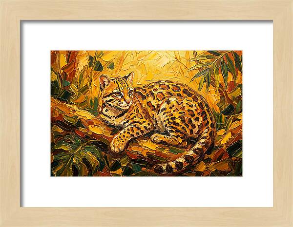 Ocelot Relaxing In Nature