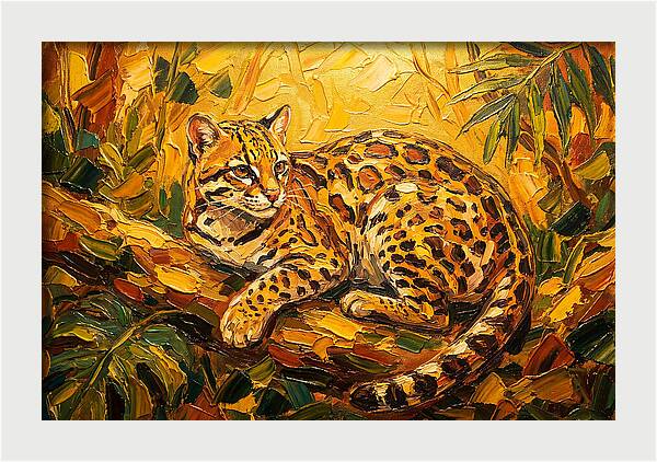 Ocelot Relaxing In Nature
