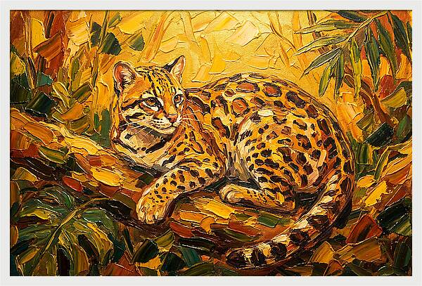Ocelot Relaxing In Nature