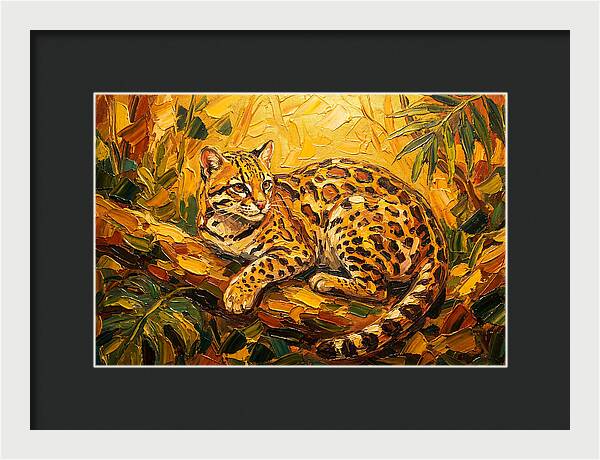 Ocelot Relaxing In Nature