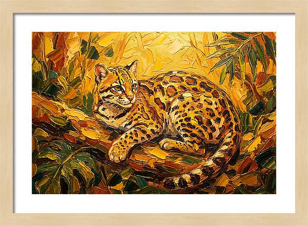 Ocelot Relaxing In Nature