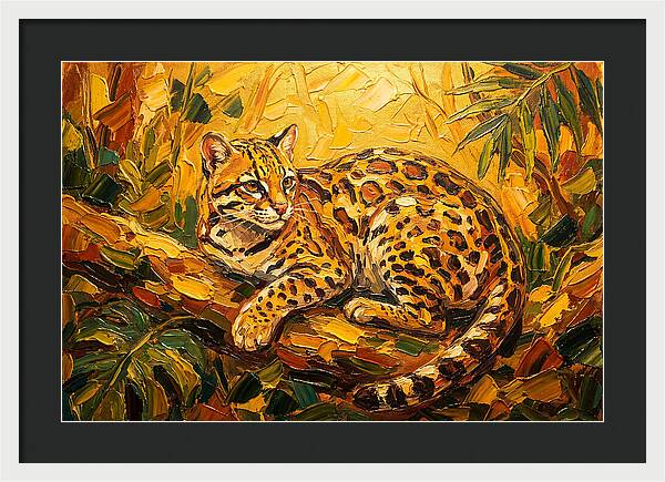 Ocelot Relaxing In Nature