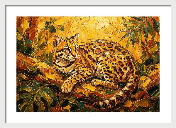 Ocelot Relaxing In Nature