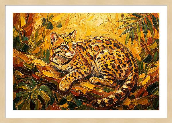 Ocelot Relaxing In Nature