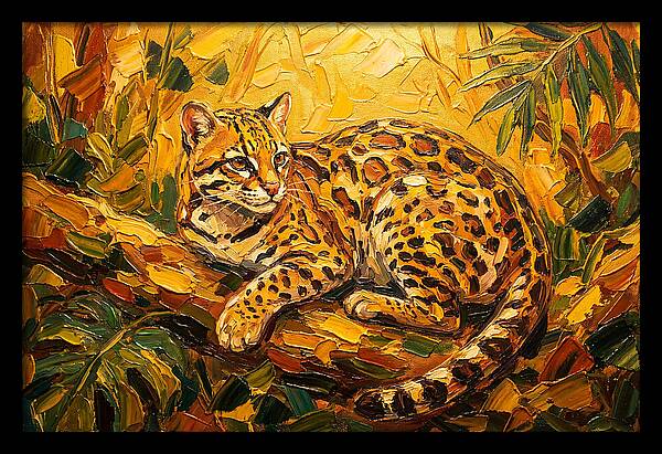 Ocelot Relaxing In Nature