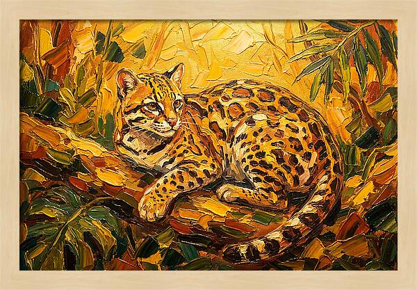 Ocelot Relaxing In Nature