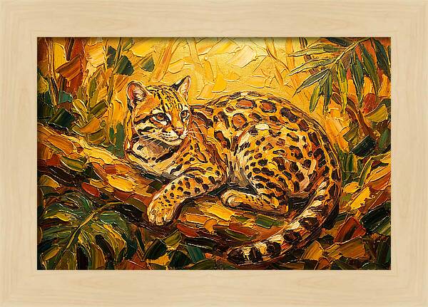Ocelot Relaxing In Nature