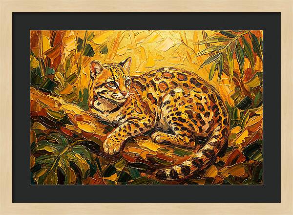 Ocelot Relaxing In Nature
