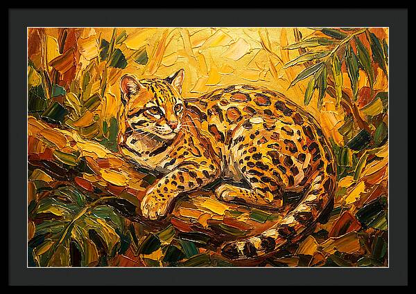 Ocelot Relaxing In Nature