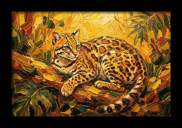 Ocelot Relaxing In Nature