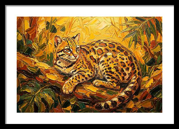 Ocelot Relaxing In Nature