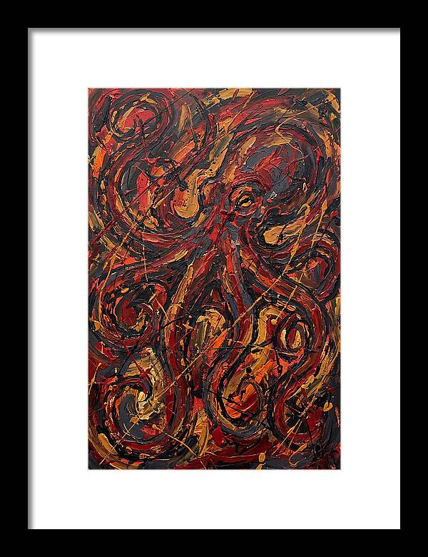 Octopus In Fiery Swirls