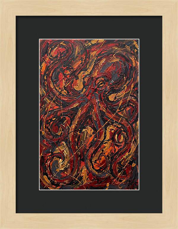 Octopus In Fiery Swirls