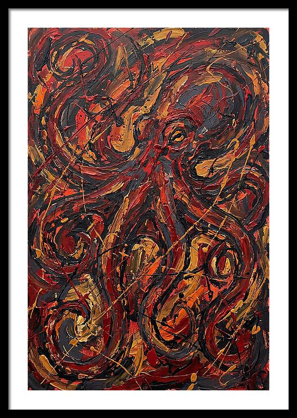 Octopus In Fiery Swirls