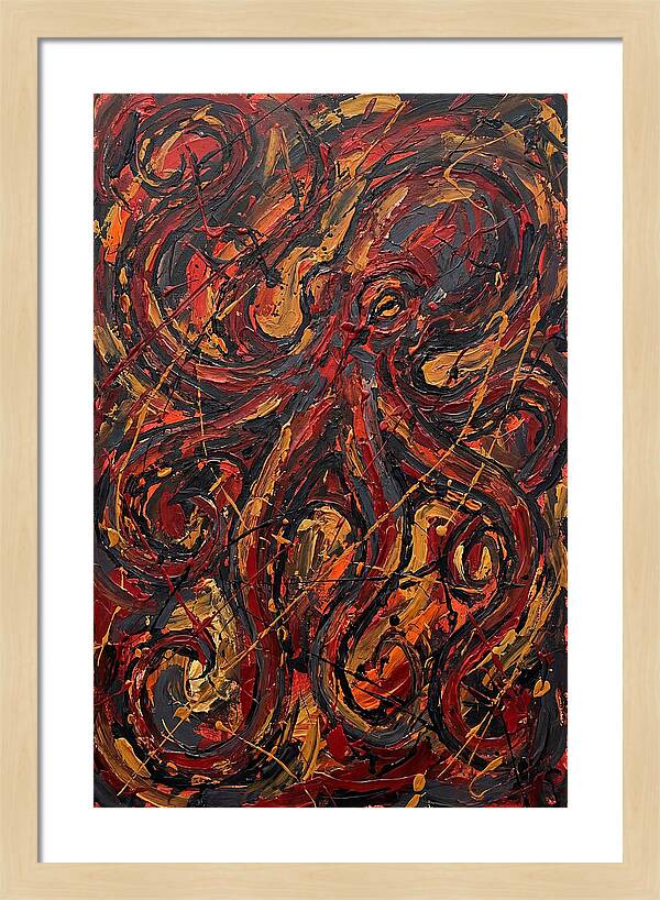 Octopus In Fiery Swirls