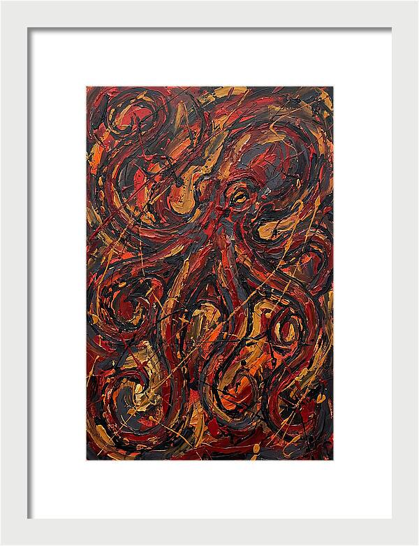 Octopus In Fiery Swirls