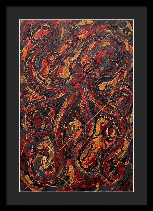 Octopus In Fiery Swirls