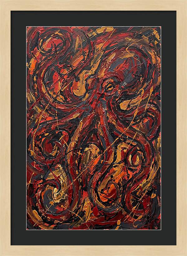 Octopus In Fiery Swirls