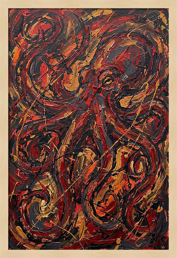 Octopus In Fiery Swirls