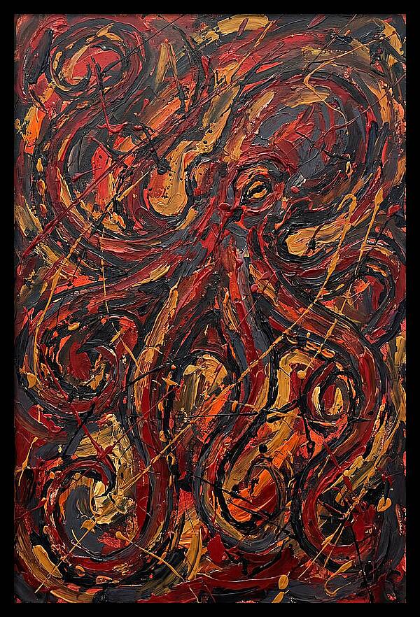 Octopus In Fiery Swirls