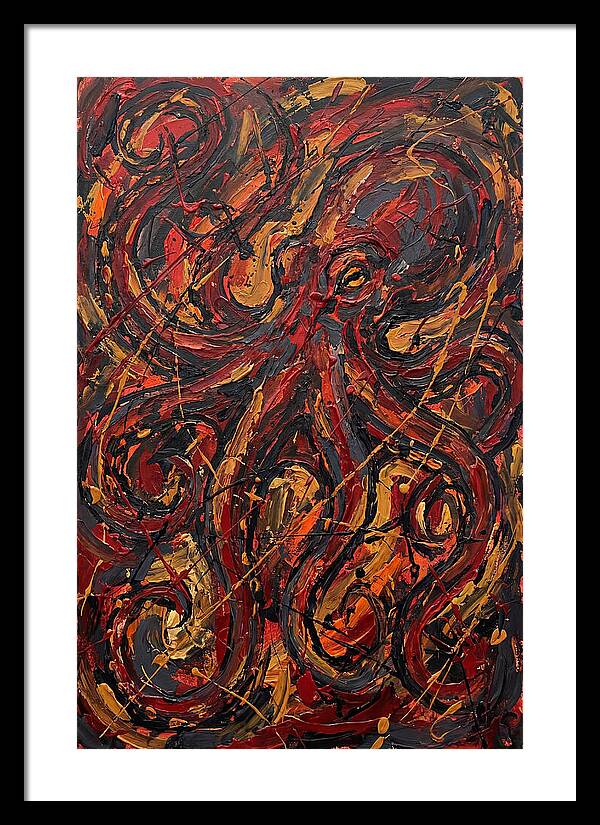 Octopus In Fiery Swirls