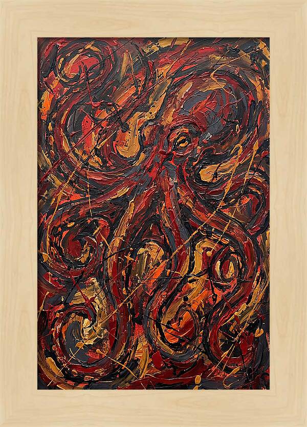 Octopus In Fiery Swirls