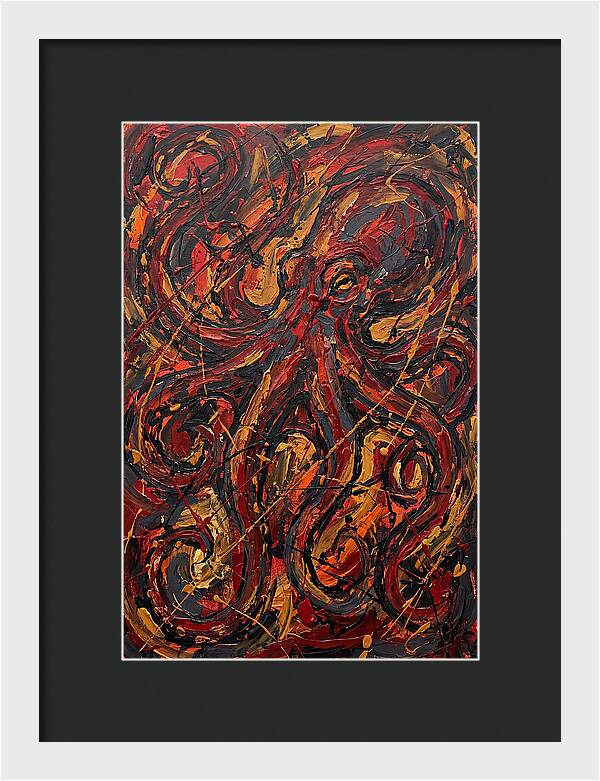 Octopus In Fiery Swirls