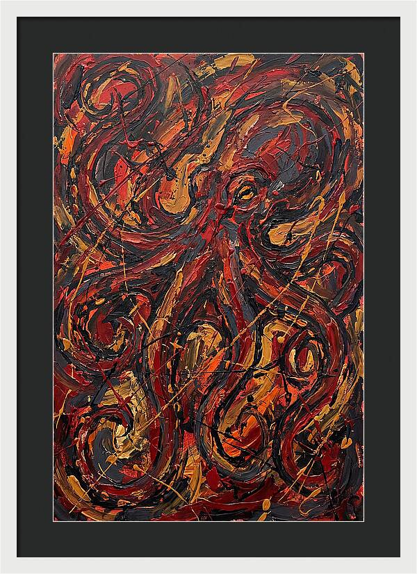 Octopus In Fiery Swirls