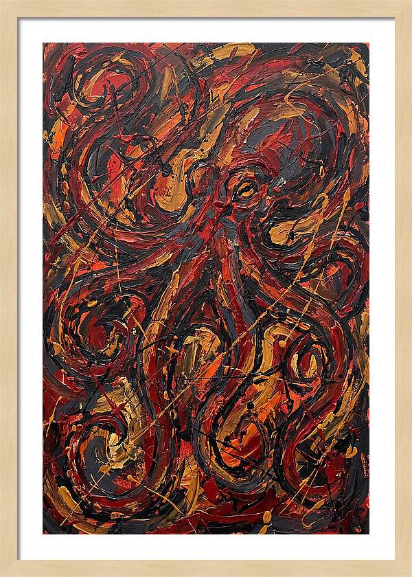 Octopus In Fiery Swirls