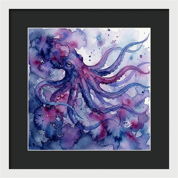 Octopus In Watercolor Dreamscape