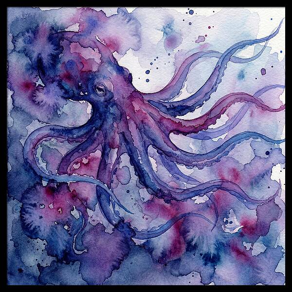 Octopus In Watercolor Dreamscape