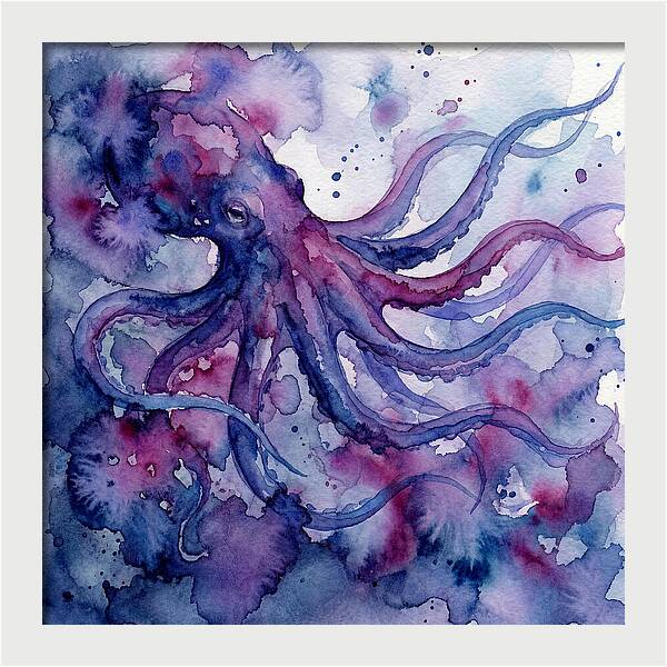 Octopus In Watercolor Dreamscape