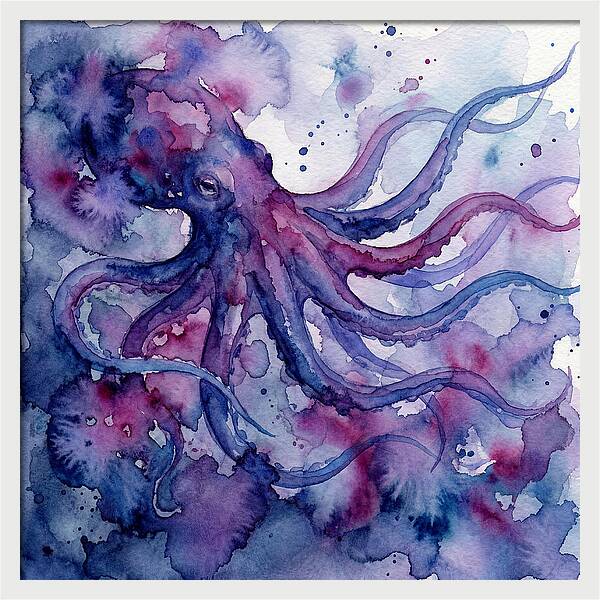 Octopus In Watercolor Dreamscape