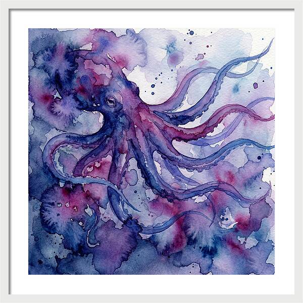 Octopus In Watercolor Dreamscape