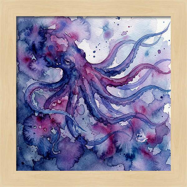 Octopus In Watercolor Dreamscape
