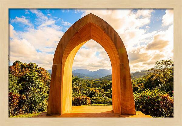 Ogival Arch Framing Natures Beauty